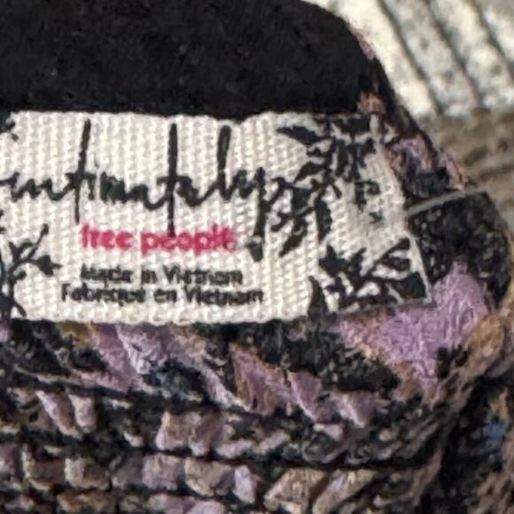 Free People That Moment Ruffle Smocked Lace Trim Maxi Dress Black Combo SZ M NWT - Picture 12 of 14